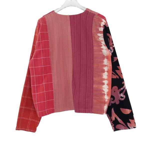 Wild Thing 1990s Vintage Pink Patchwork Multi-Print Jacket Small Medium - Picture 2 of 7